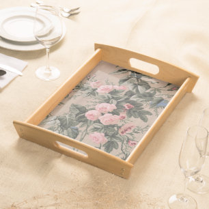 Traditional Floral Fabric Photo Serving Tray