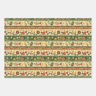 Traditional Floral Indian Wrapping Paper Sheets