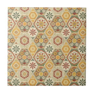 Traditional Floral Mediterranean Majolica Pattern Ceramic Tile