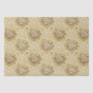 Traditional Floral Pearls and Lace Wedding Tissue Paper
