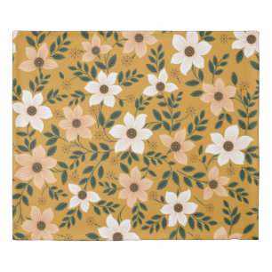 Traditional Flowers: Muster Seamless Pattern Duvet Cover
