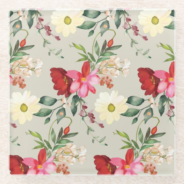 Traditional flowery vintage coaster (Front)