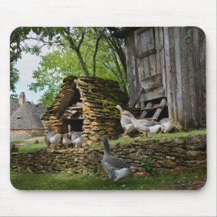 Traditional foie gras goose farm mousepad