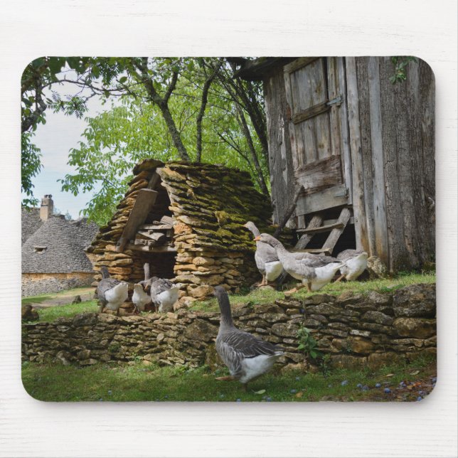 Traditional foie gras goose farm mousepad (Front)
