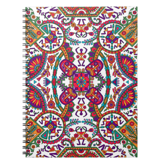 Traditional Notebook Design Traditional Folk Art Designart,ethnic,background,c Notebook | Zazzle