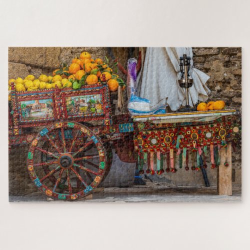Traditional Folk Art Sicilian Cart Travel Jigsaw Puzzle