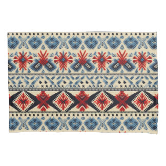 Traditional Folk Embroidery Stripe  Pattern Pillow Case