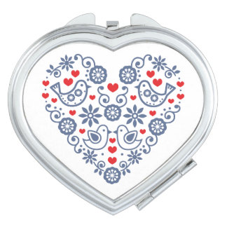 Traditional Folk Pattern Compact Mirror