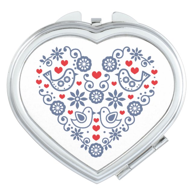 Traditional Folk Pattern Compact Mirror (Front)