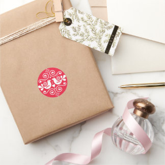 Traditional Folk Pattern Favor Sticker