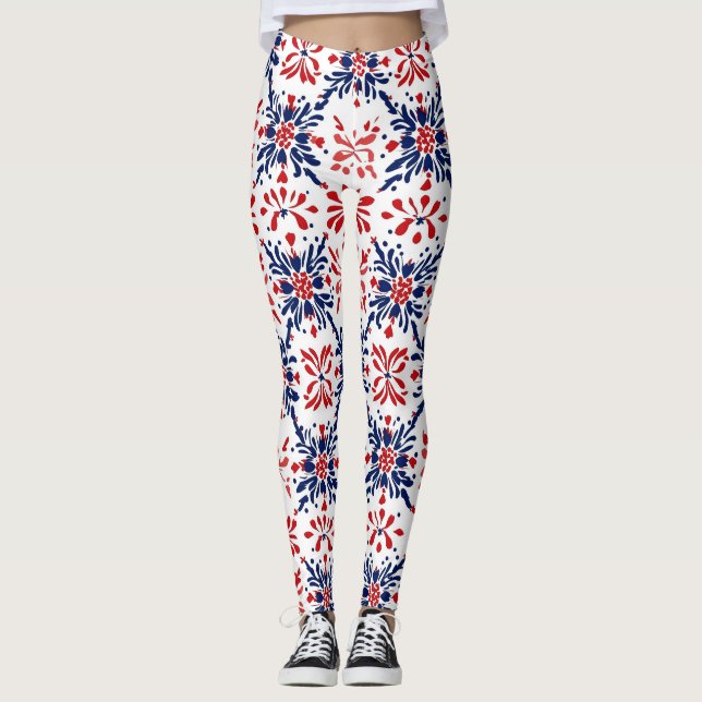 Traditional Folk Pattern Leggings (Front)