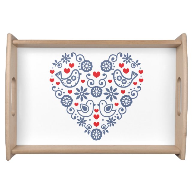 Traditional Folk Pattern Serving Tray (Front)