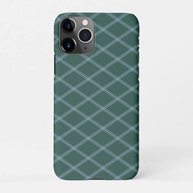 Traditional Forest Green Art Deco Rhombuses iPhone Case (Back)