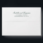 Traditional Forest Green Formal Elegant Wedding Envelope<br><div class="desc">Simple Wedding Envelope featuring your names in an elegant calligraphy along with your return address on the back flap. All text is in forest green over a white background and may be changed to any color you wish by clicking the "customize" button. This classic style Wedding Envelope with traditional calligraphy...</div>