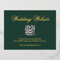 Traditional Forest Green QR Code Wedding Enclosure