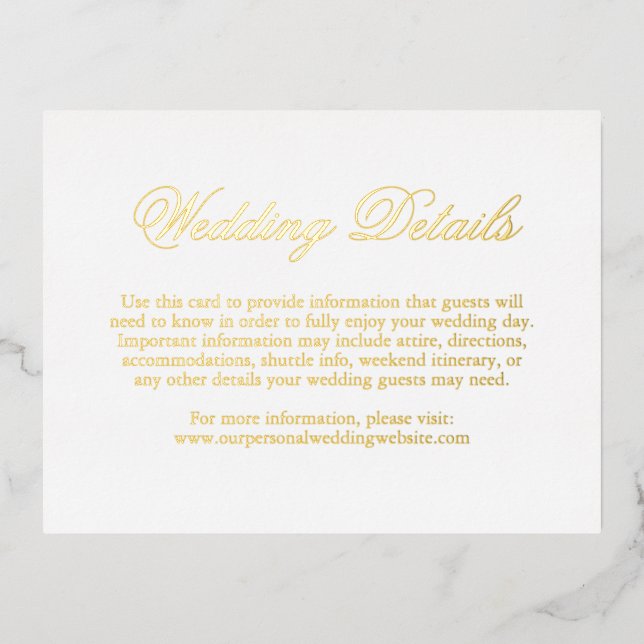 Traditional Formal Elegant Wedding Enclosure Card (Front)
