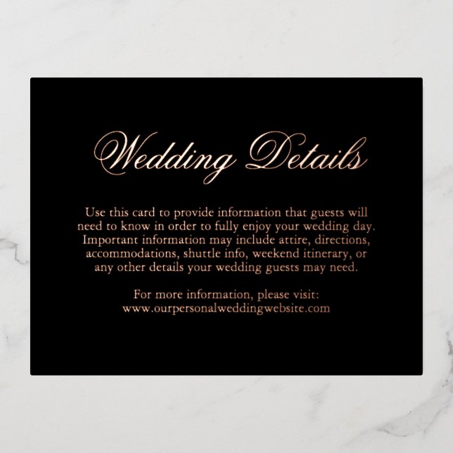 Traditional Formal Elegant Wedding Enclosure Card (Front)