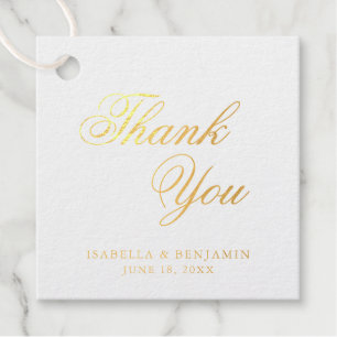Traditional Formal Elegant Wedding Foil Favor Tags