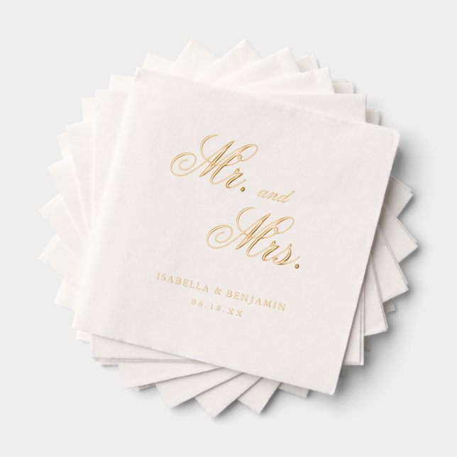 Traditional Formal Elegant Wedding Foil Napkins (Insitu (Stacked))