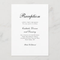 Traditional Formal Script Wedding Reception Enclosure Card