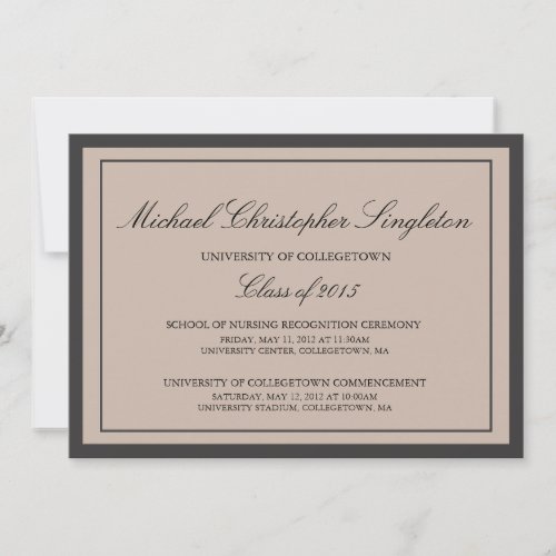 Traditional Formal University Graduation Events Invitation