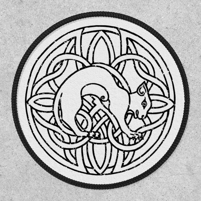 Traditional Framed Nordic Viking Cat Patch (Front)