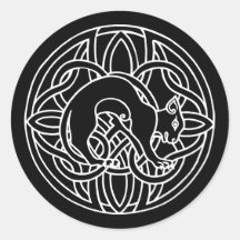 Traditional Framed Nordic Viking White Cat