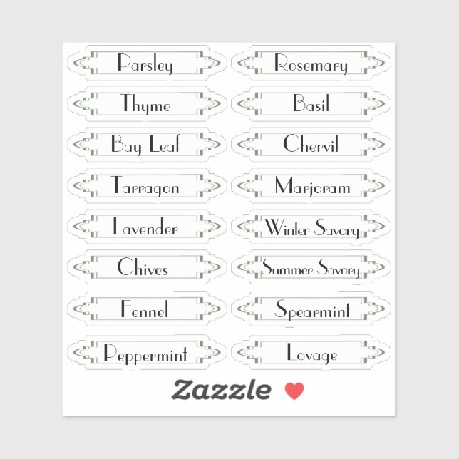 Traditional French Garden herb labels Editable (Sheet)