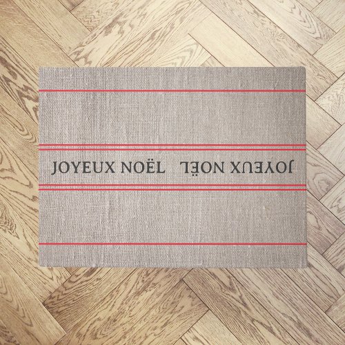 Traditional French Joyeux Nol Red Stripe Doormat