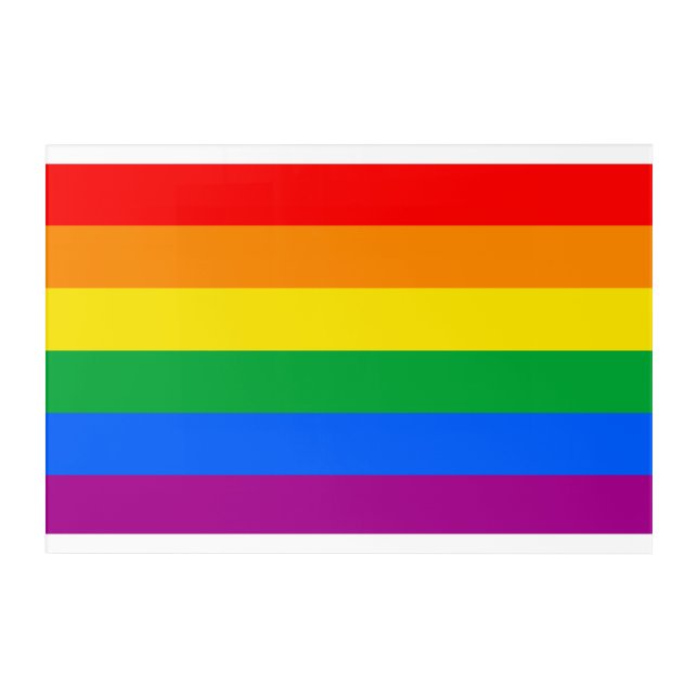 Traditional Gay Pride Flag Acrylic Print (Front)