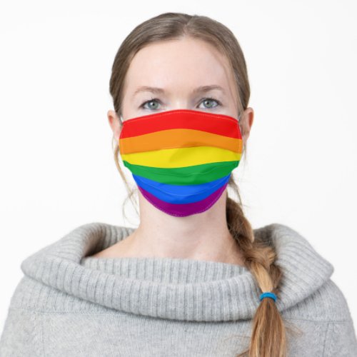 Traditional Gay Pride Flag Adult Cloth Face Mask