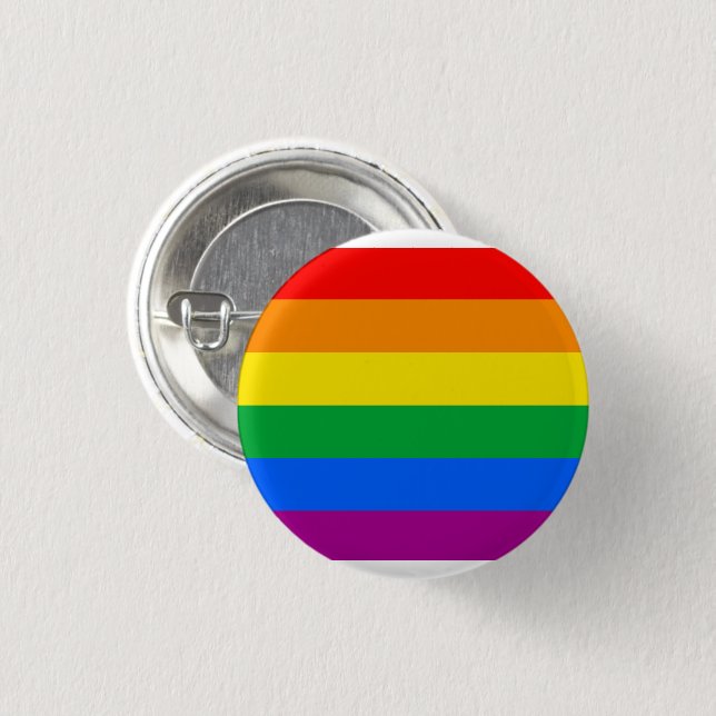 Traditional Gay Pride Flag Button (Front & Back)