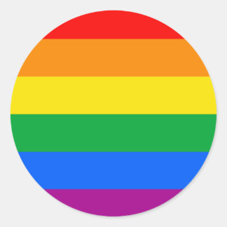 Traditional Gay Pride Flag Classic Round Sticker