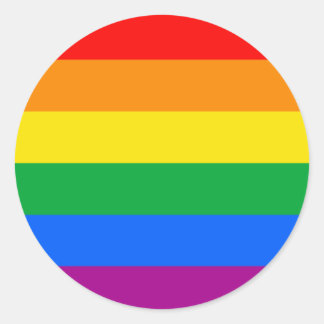 Traditional Gay Pride Flag Classic Round Sticker
