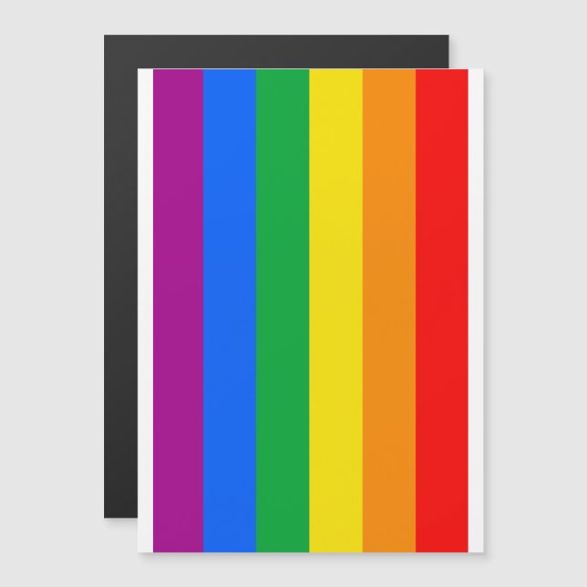 Traditional Gay Pride Flag Magnetic Invitation (Front/Back)