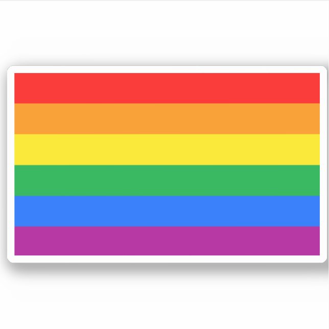 Traditional Gay Pride Flag Sticker (Front)