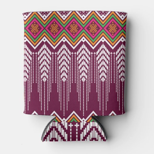 Traditional Geometric Ethnic Pattern Can Cooler