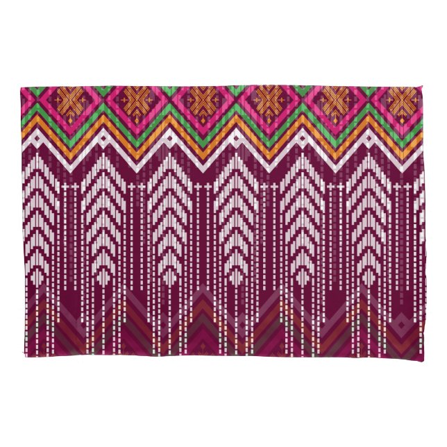 Traditional Geometric Ethnic Pattern Pillow Case (Front)