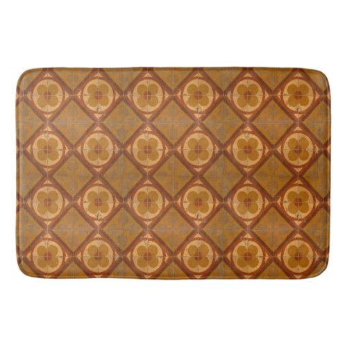 Traditional Geometric Floral Ceramic Tiles Bathroom Mat