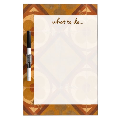 Traditional Geometric Floral Ceramic Tiles Dry_Erase Board