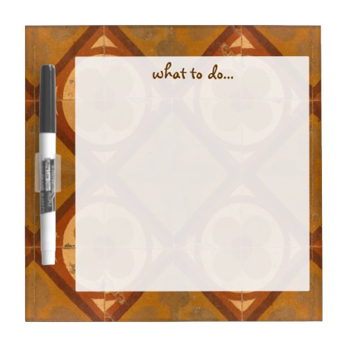 Traditional Geometric Floral Ceramic Tiles Dry_Erase Board