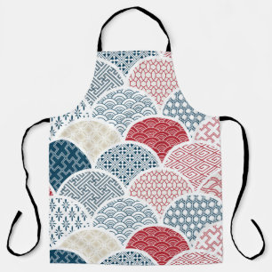 traditional geometric kimono pattern vintage sketc apron