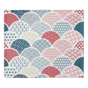 traditional geometric kimono pattern vintage sketc duvet cover