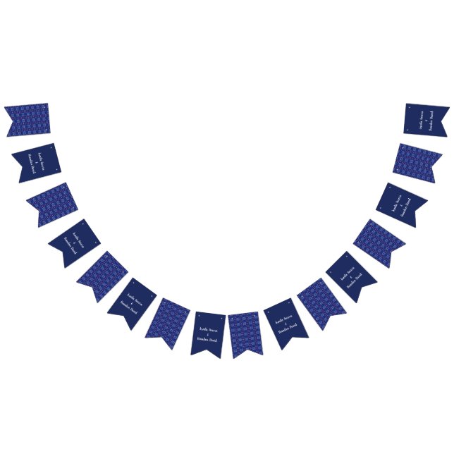 Traditional Geometric Pixel Pattern in Deep Blue  Bunting Flags (All)