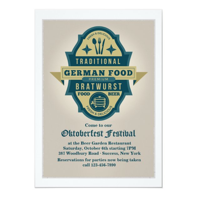 Traditional German Food Invitation
