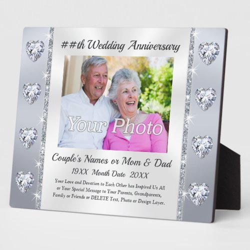 Traditional Gift for 60th Wedding Anniversary Plaque
