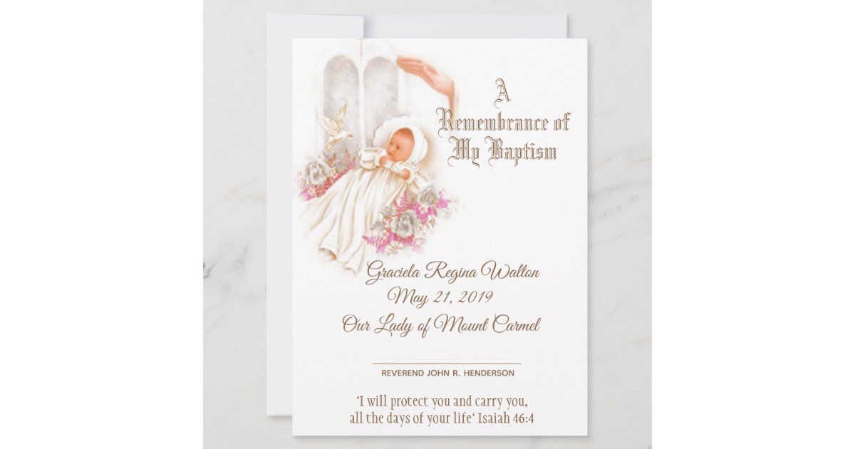 girl catholic baptism invitations