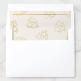 Traditional Gold Celtic Trinity Knot Pattern Cream Envelope Liner