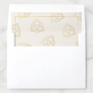 Traditional Gold Celtic Trinity Knot Pattern Cream Envelope Liner