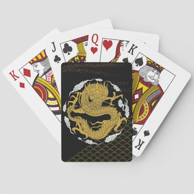 Traditional Gold Dragon Poker Cards (Back)